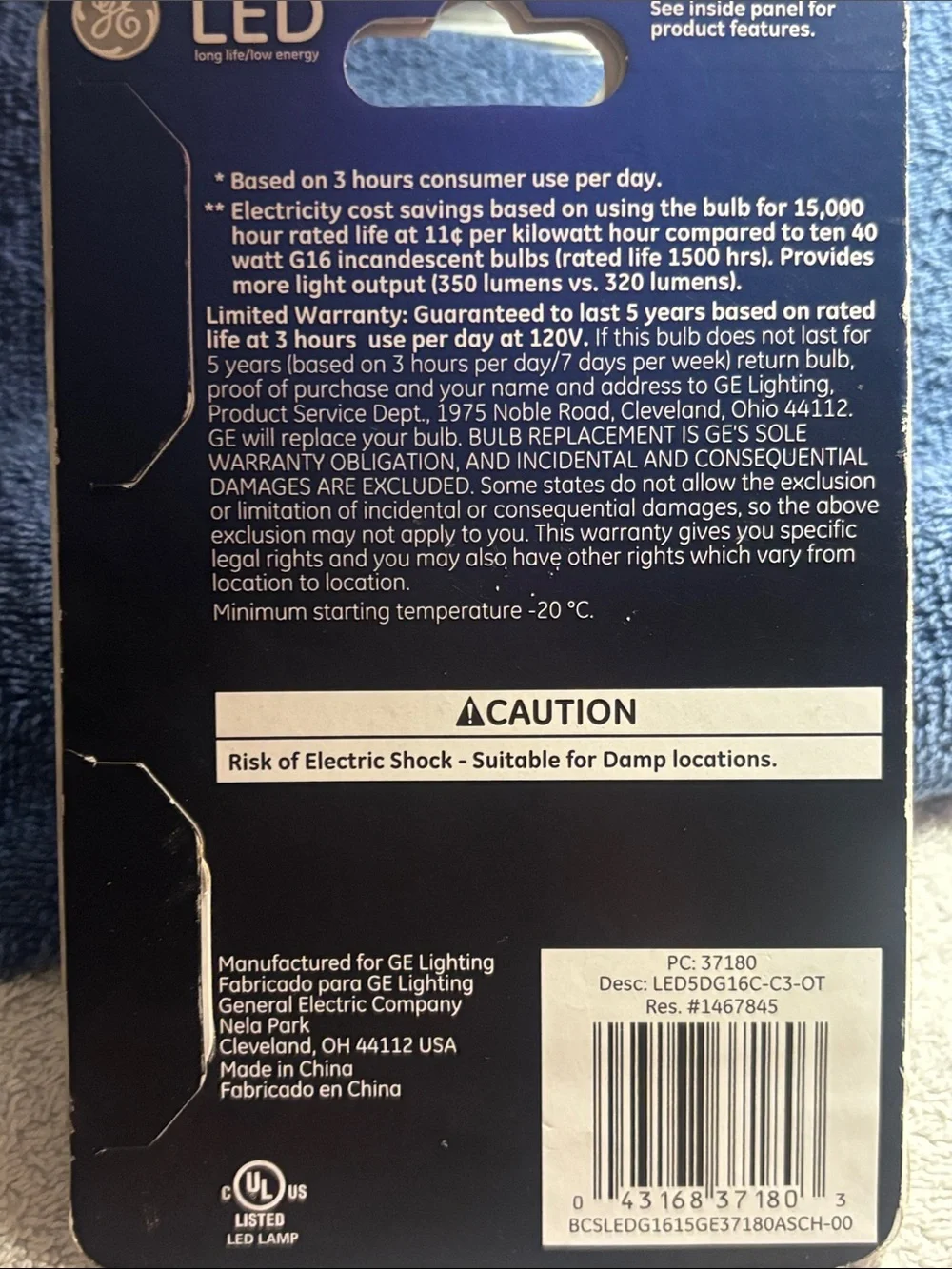 GE LED Decorative Globe Bulb G16 - Clear Finish, Soft White